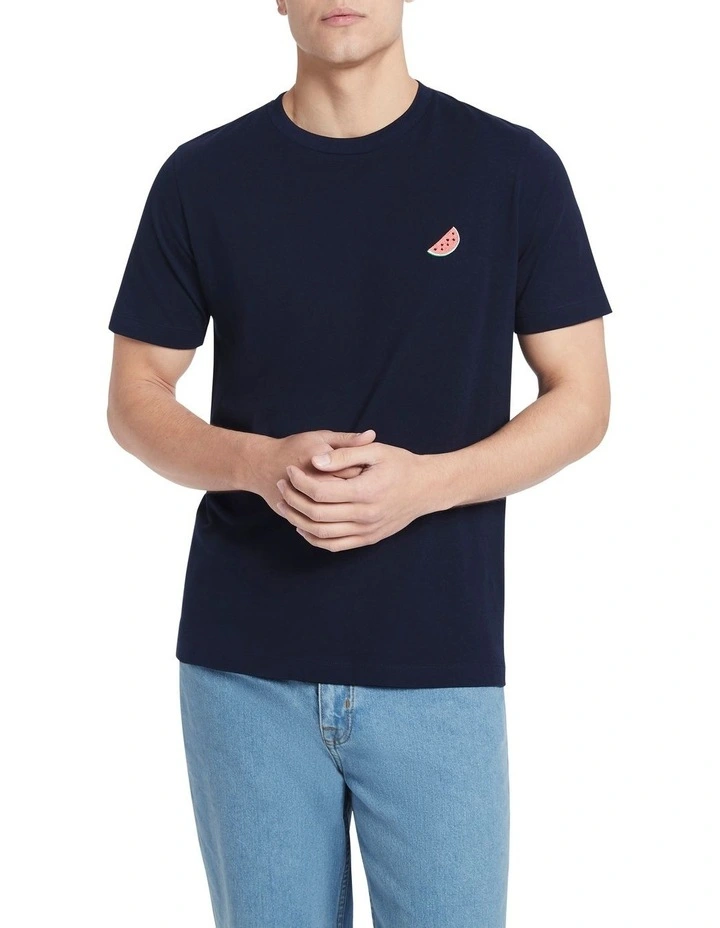 One In A Melon Tee in Navy image 1
