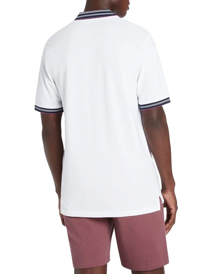 Feller Pique Polo in White image 3