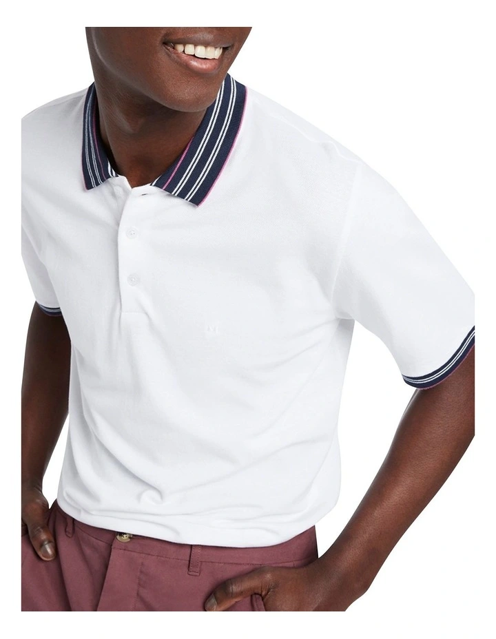 Feller Pique Polo in White image 4