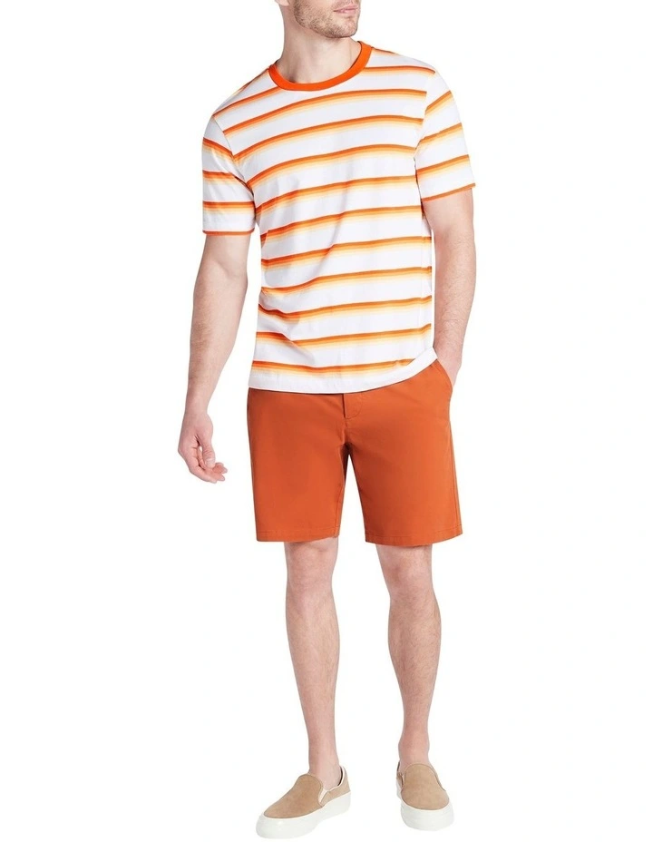 Jay Stripe Tee in Orange/White image 2