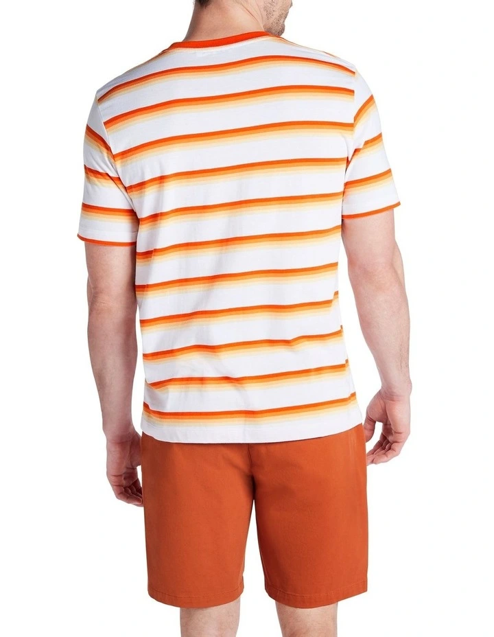 Jay Stripe Tee in Orange/White image 3