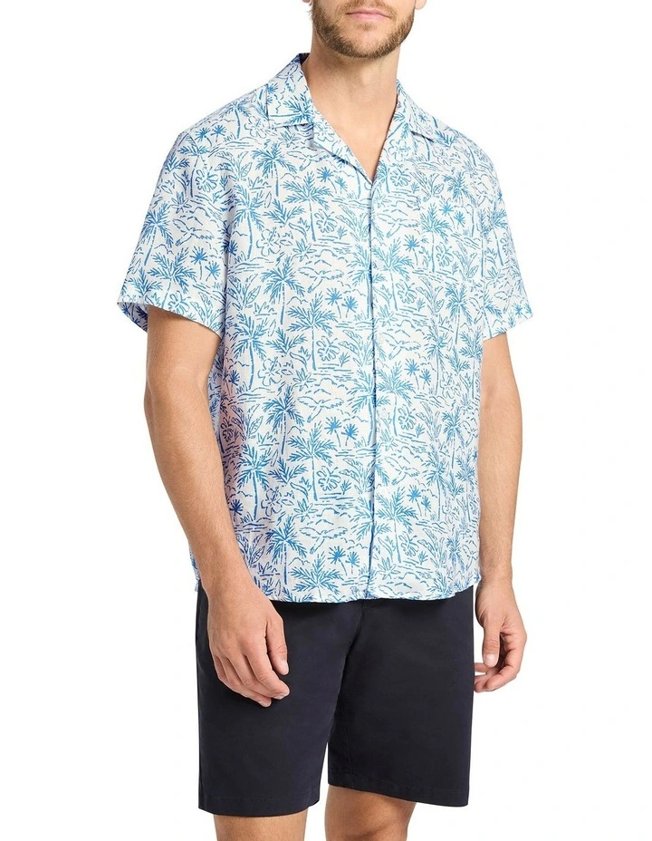 Pina Colada Short Sleeve Shirt in White Multi image 1