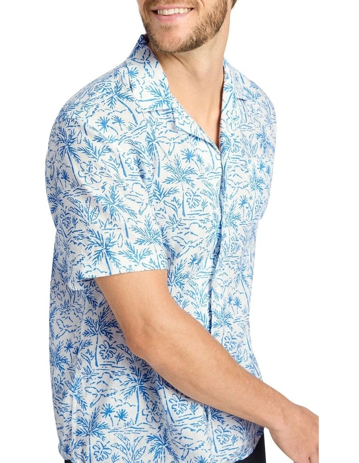 Pina Colada Short Sleeve Shirt in White Multi image 4