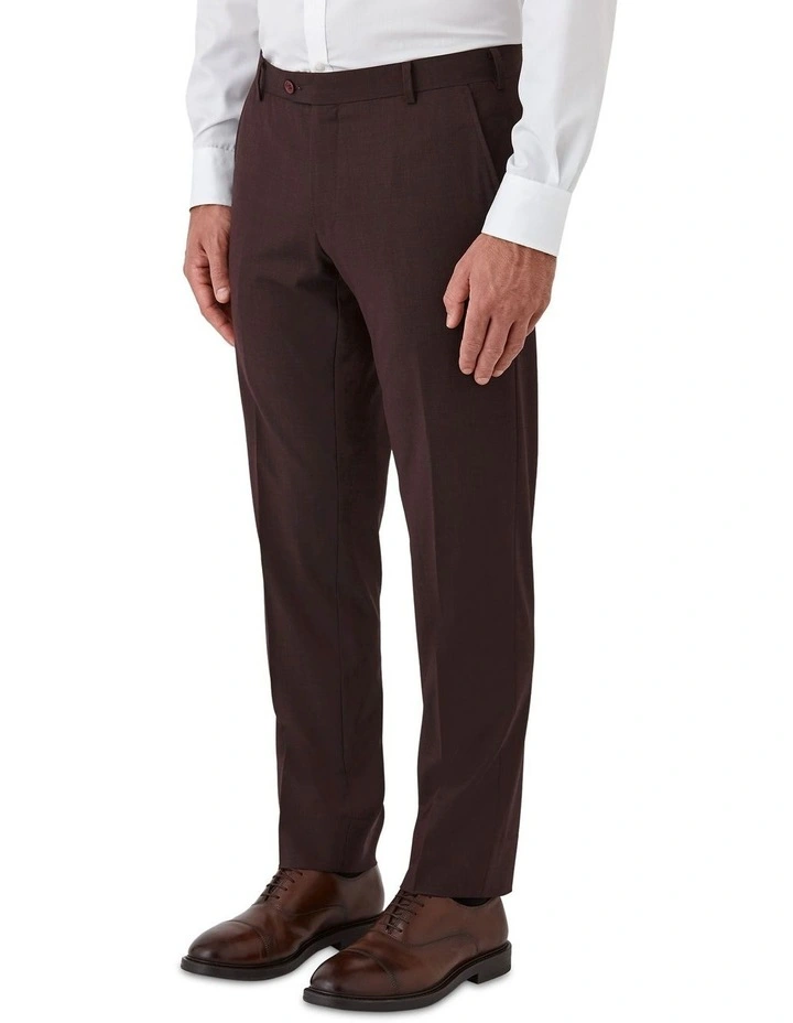 Fabio Tailored Fit Trousers in Bordeaux image 3