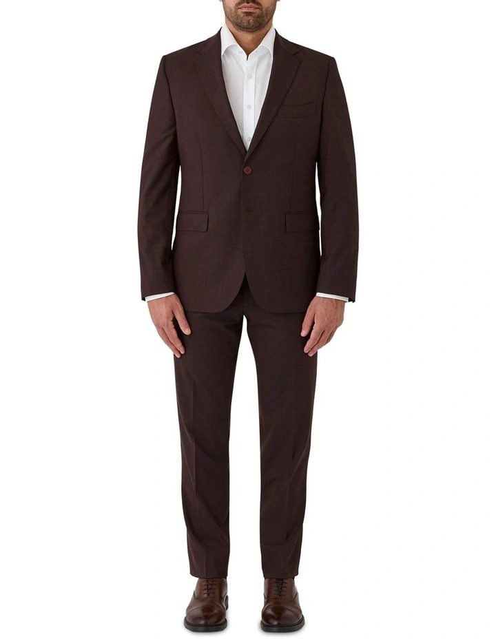 Fabio Tailored Fit Trousers in Bordeaux image 5