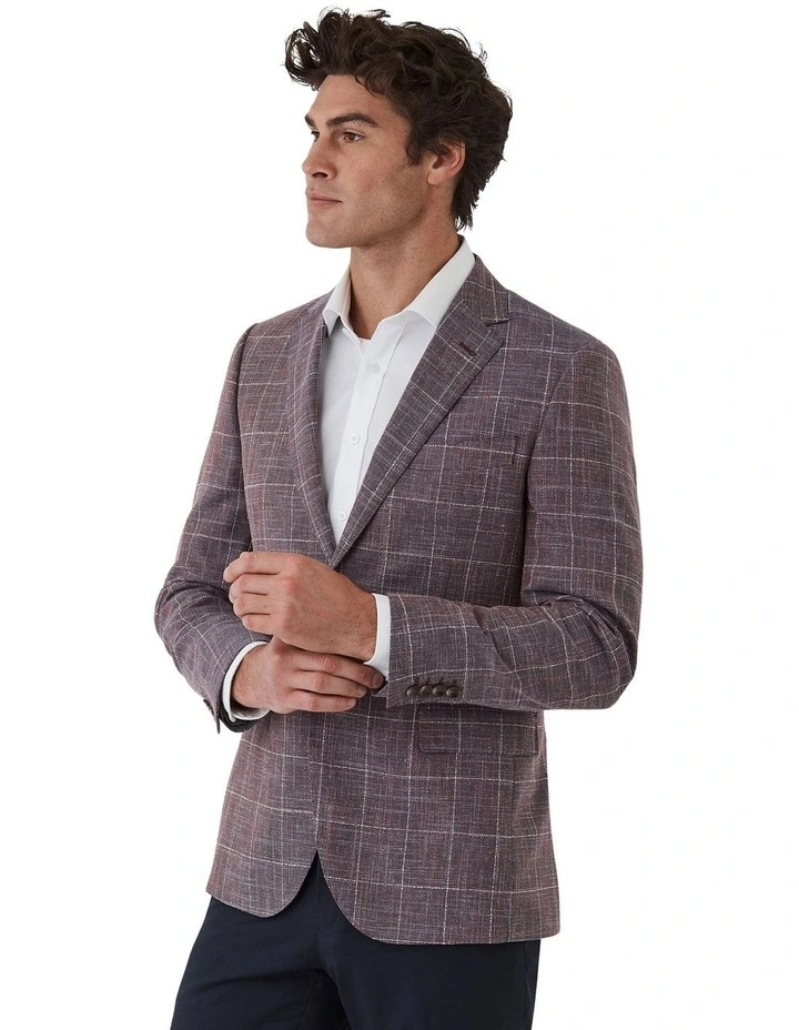 Angelo Tailored Fit Sports Jacket In Pink image 3