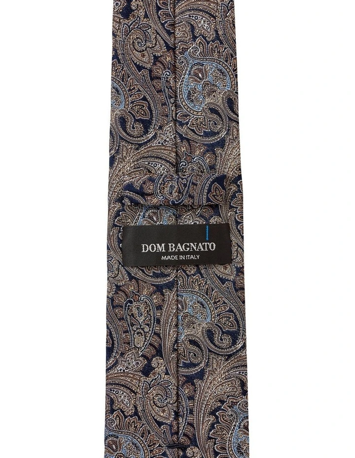 Gioiello Silk Paisley Tie in Taupe image 2