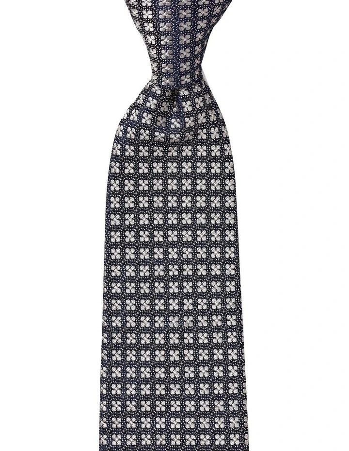 Metallico Foulard Silk Tie in Pewter image 1