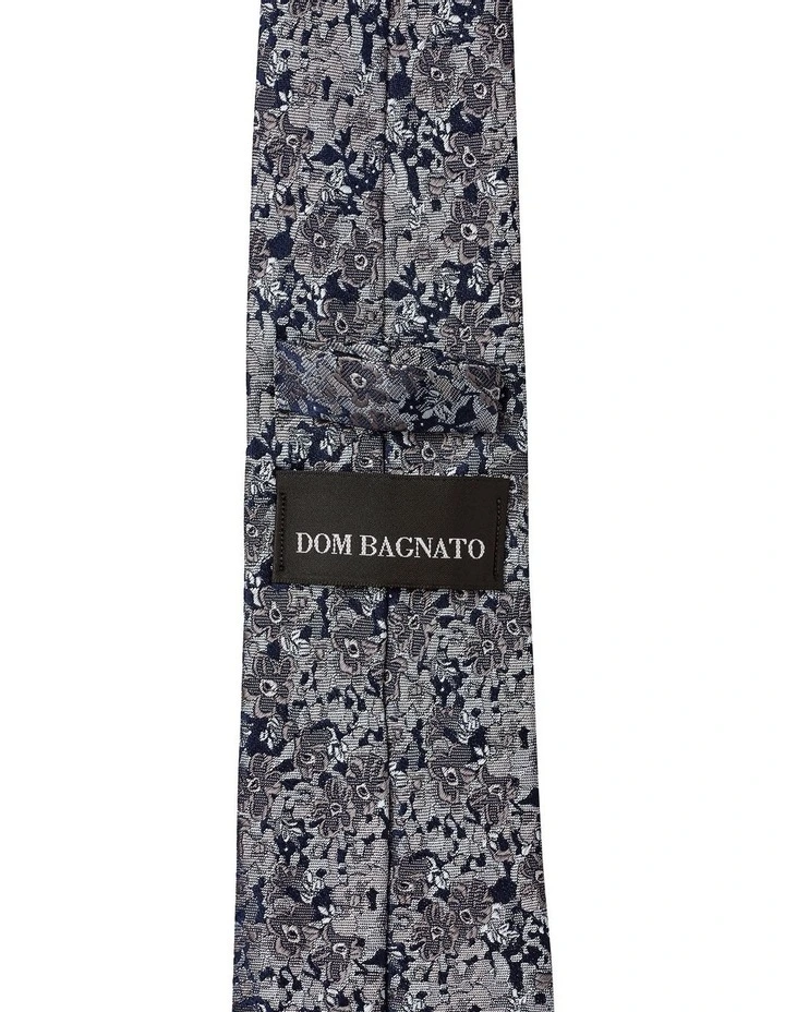 Acquerello Fiori Silk Tie In Grey image 2