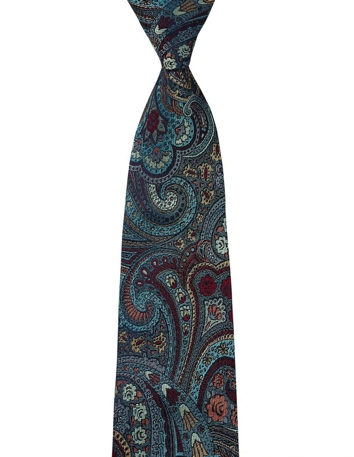 Opaco Paisley Silk Tie in Blue image 1