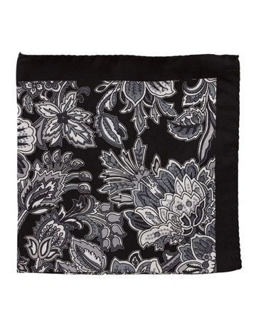 Floreale Silk Pochette in Black