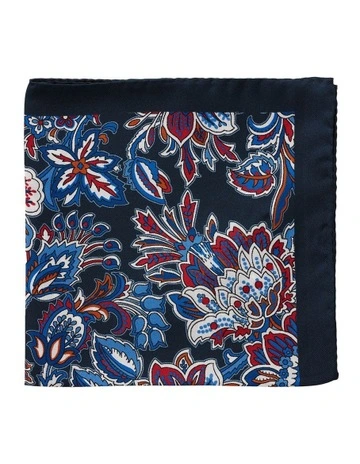 Floreale Silk Pochette in Navy