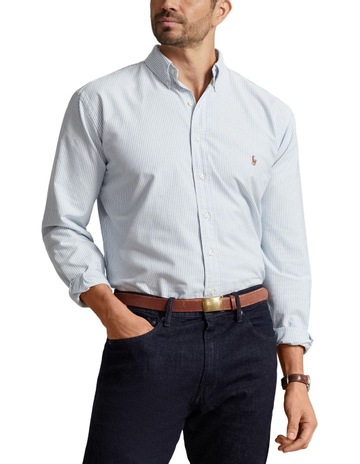Big & Tall Striped Oxford Shirt in Blue