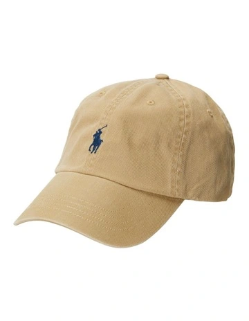 Cotton Chino Baseball Cap in Beige