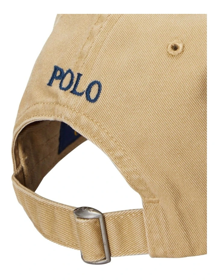 Cotton Chino Baseball Cap in Beige image 3