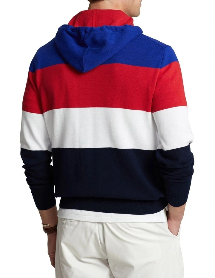 Logo Color-Blocked Cotton Hooded Sweater in Assorted image 2