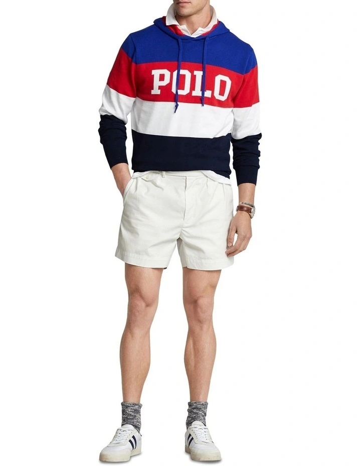 Logo Color-Blocked Cotton Hooded Sweater in Assorted image 3