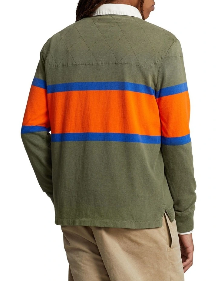 Classic Fit Striped Jersey Rugby Shirt in Assorted image 2