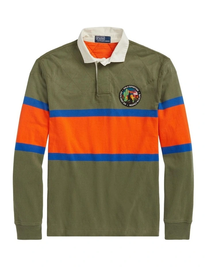 Classic Fit Striped Jersey Rugby Shirt in Assorted image 4