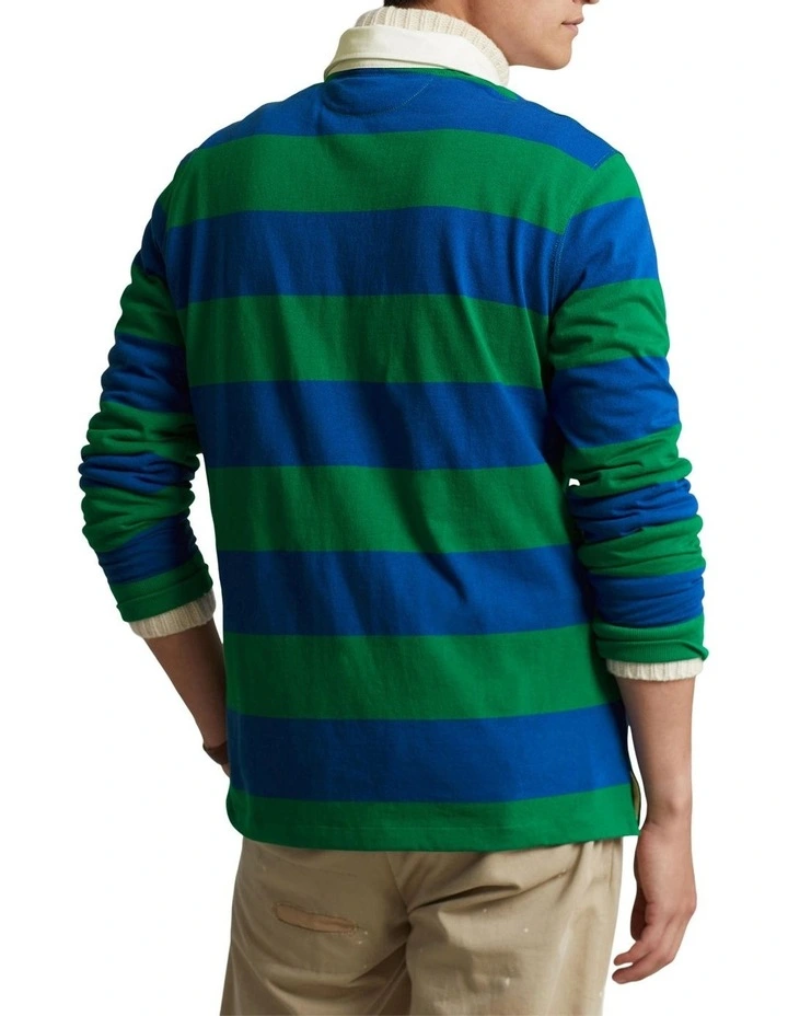 Classic Fit Striped Jersey Rugby Shirt in Assorted image 2