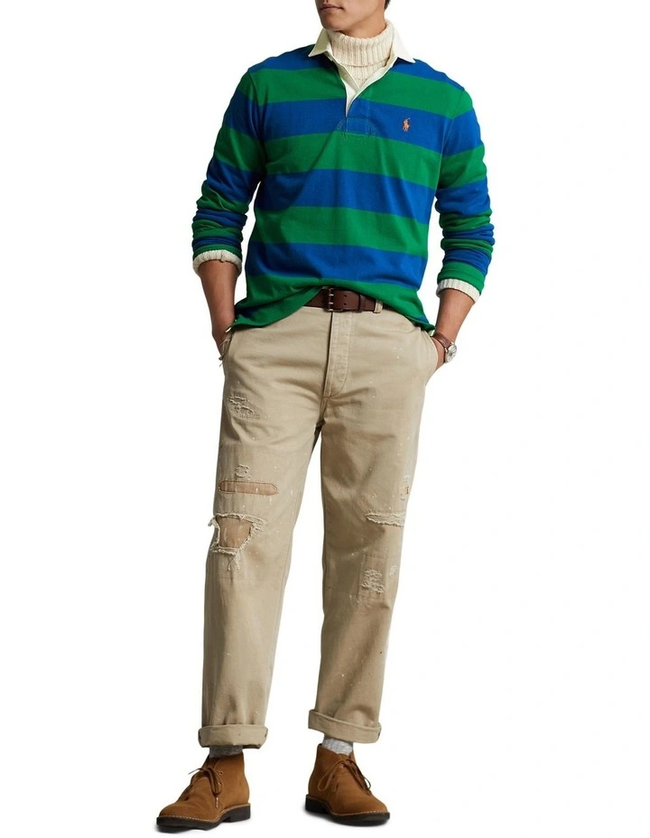 Classic Fit Striped Jersey Rugby Shirt in Assorted image 3