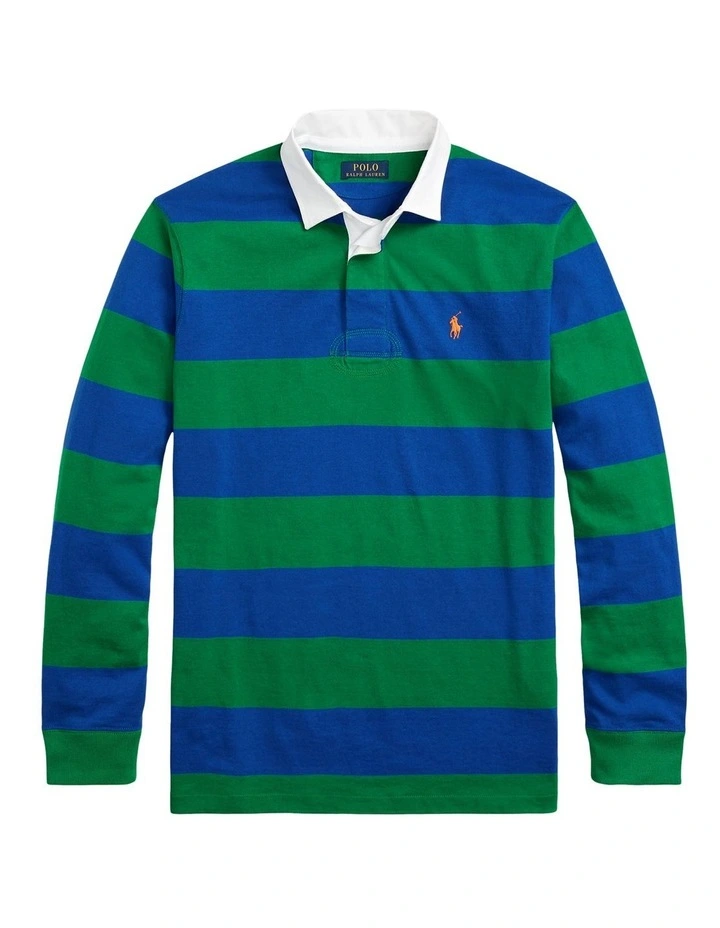 Classic Fit Striped Jersey Rugby Shirt in Assorted image 4