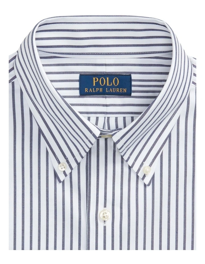 Classic Fit Striped Poplin Shirt in Blue image 5