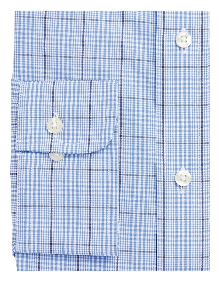 Classic Fit Plaid Performance Shirt in Blue image 3