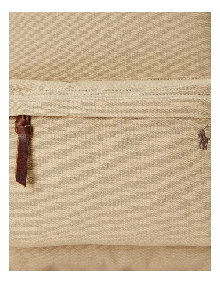 Canvas Backpack in Beige image 5
