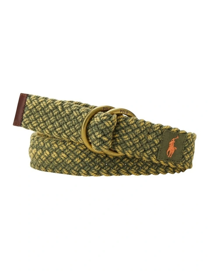Leather-Trim Cotton Belt image 1
