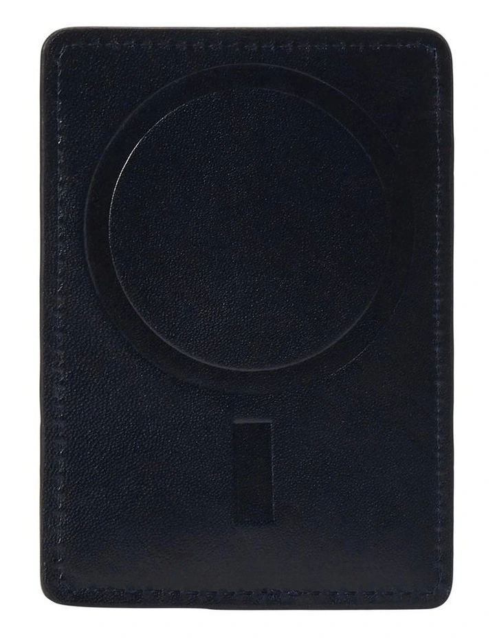 Big Pony Leather Magnetic Card Case in Black image 2