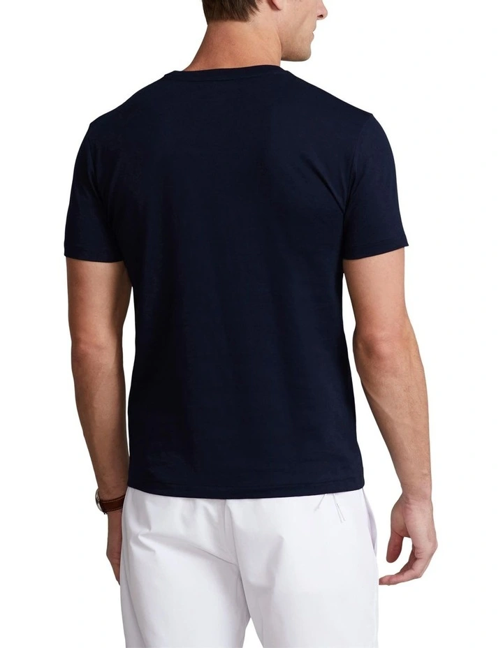 Custom Slim Fit Jersey Crewneck T-shirt in Navy image 2