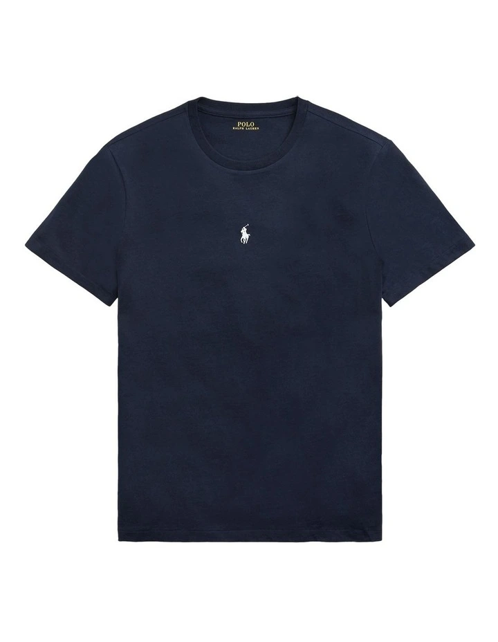 Custom Slim Fit Jersey Crewneck T-shirt in Navy image 4