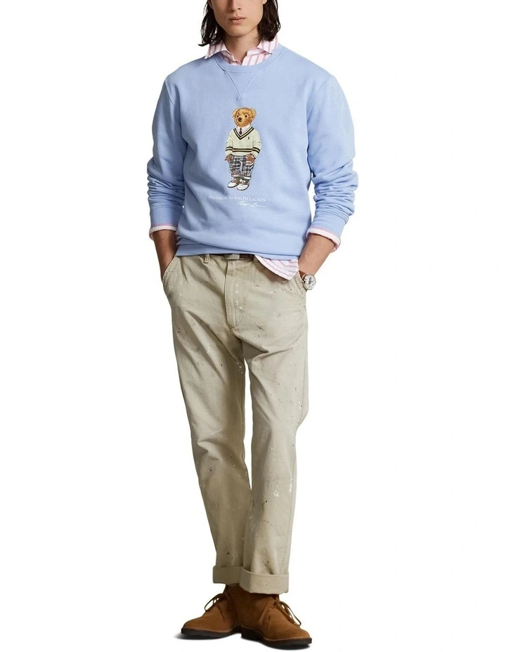 Bear Fleece Sweatshirt in Blue image 3