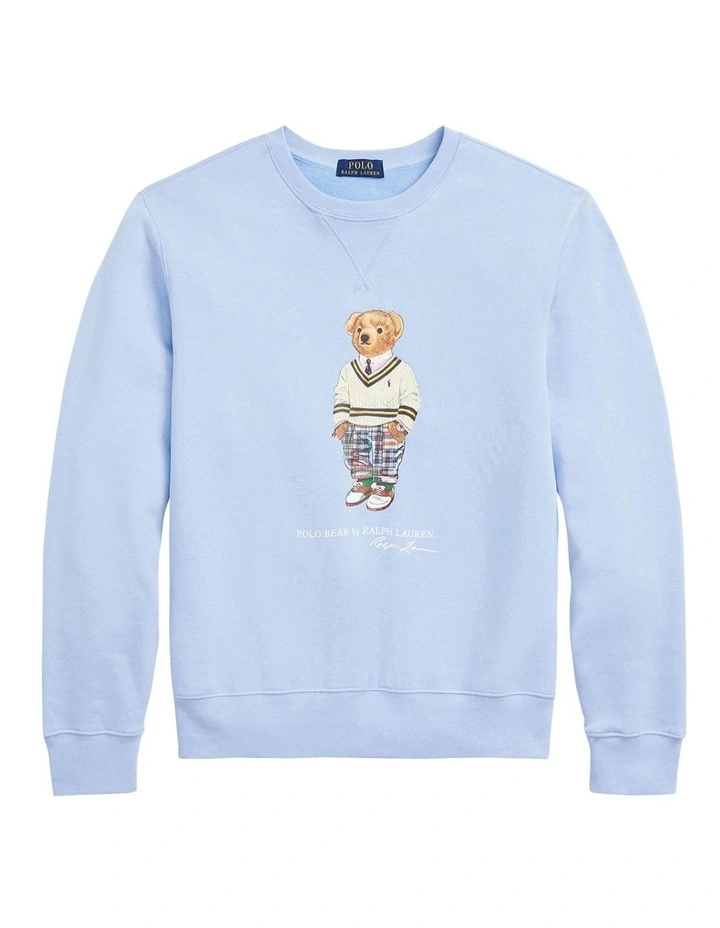 Bear Fleece Sweatshirt in Blue image 4