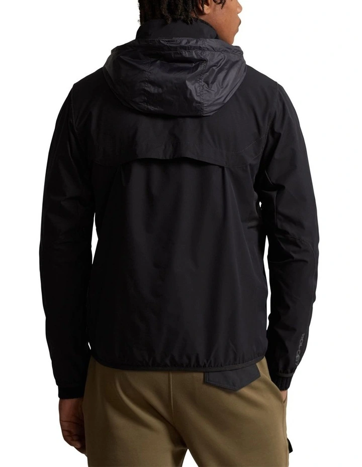 Packable Hooded Jacket in Black image 2