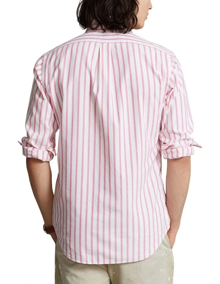 Classic Fit Striped Oxford Shirt in Pink image 2