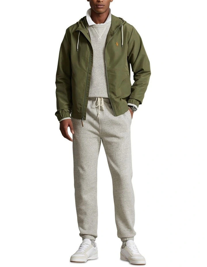 Packable Water-Repellent Hooded Jacket in Green image 3