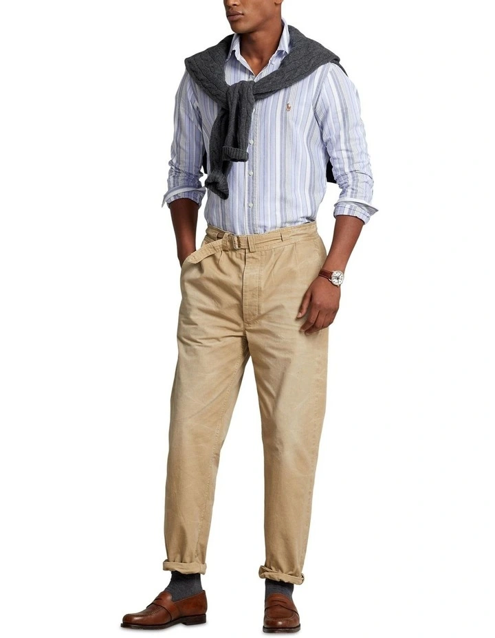 Classic Fit Striped Oxford Shirt in Assorted image 3