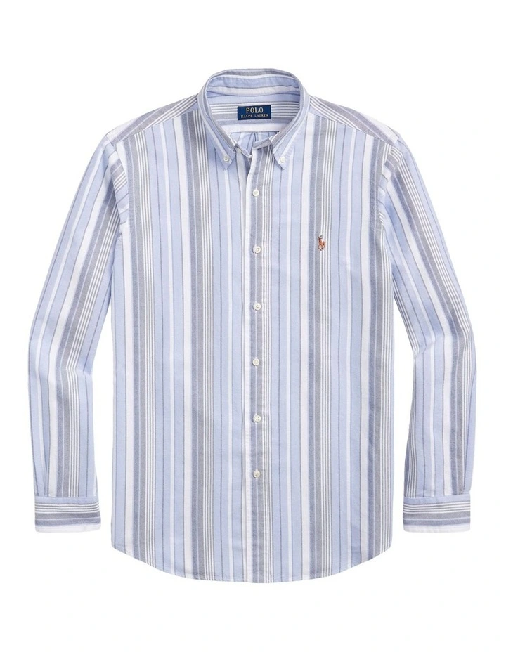 Classic Fit Striped Oxford Shirt in Assorted image 4