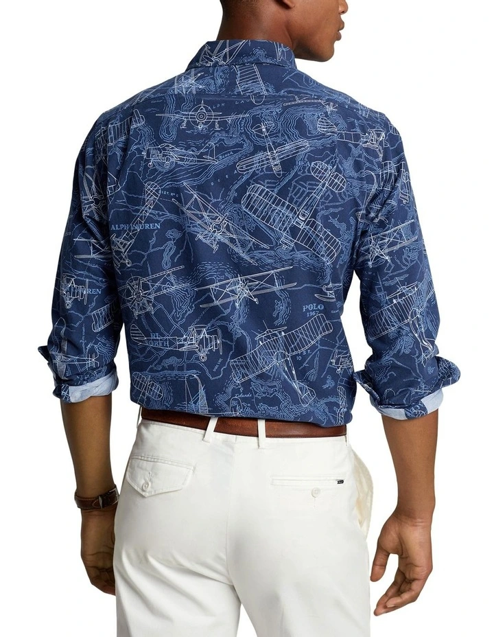 Classic Fit Aviation-Print Oxford Shirt in Assorted image 2