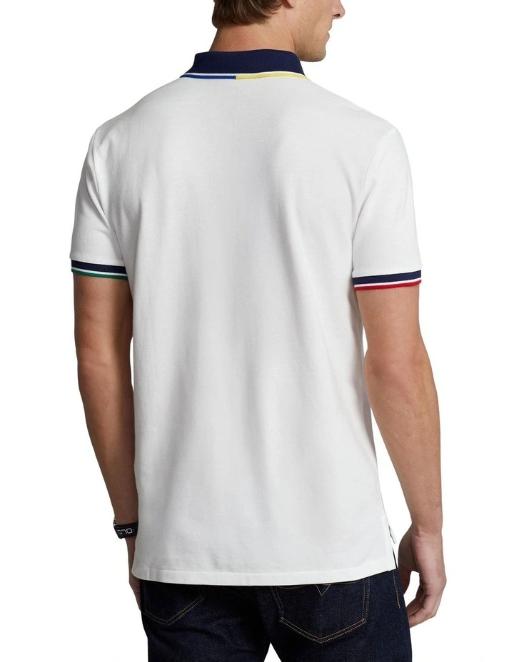 Polo Ralph Lauren Custom Slim Fit Mesh Polo Shirt in White | MYER
