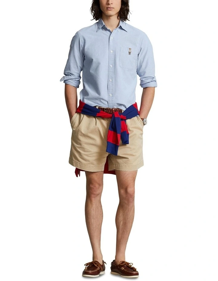 Classic Fit Polo Bear Oxford Shirt in Blue image 3