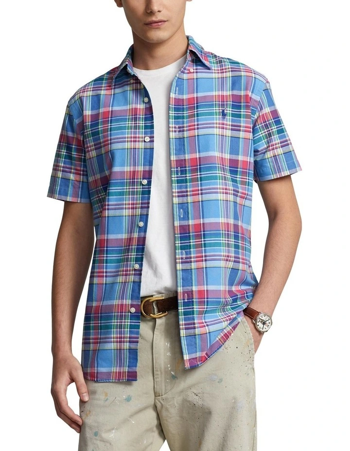 Classic Fit Plaid Oxford Shirt in Multi image 1