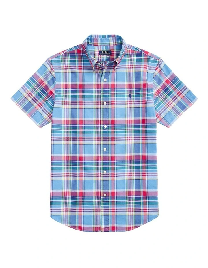 Classic Fit Plaid Oxford Shirt in Multi image 4