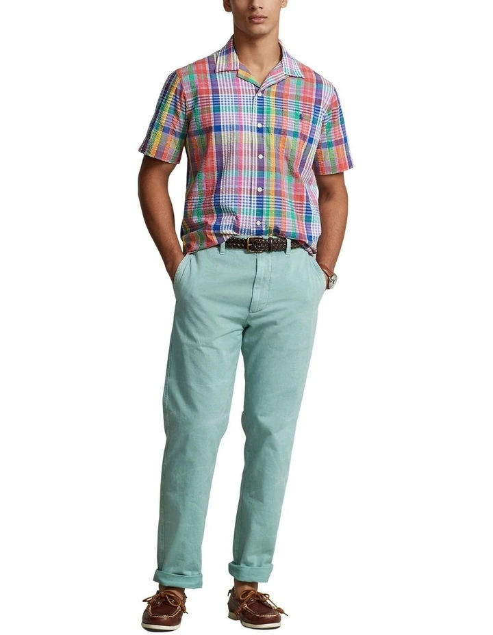 Classic Fit Plaid Seersucker Camp Shirt in Assorted image 3