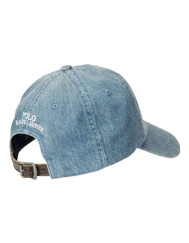 Polo Bear Denim Ball Cap in Blue image 2