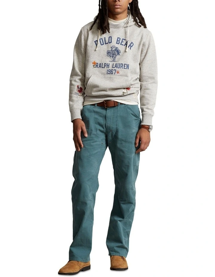 Polo Bear Fleece Hoodie in Grey image 3