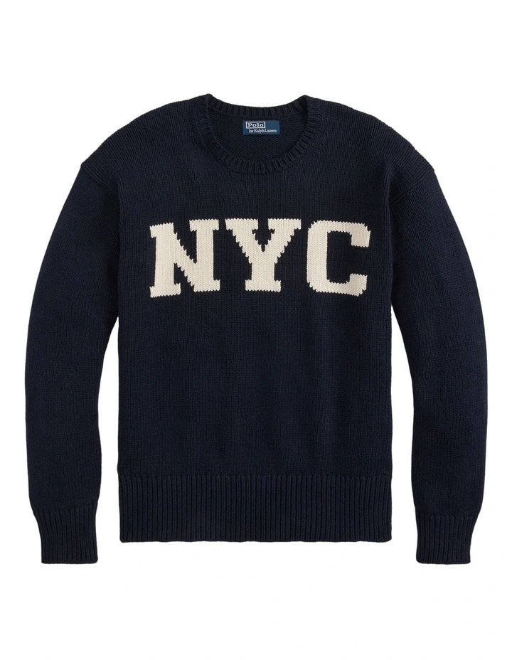 NYC Crewneck Sweater in Navy image 4