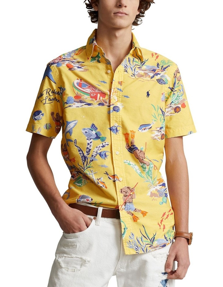 Classic Fit Polo Bear Oxford Shirt in Yellow
